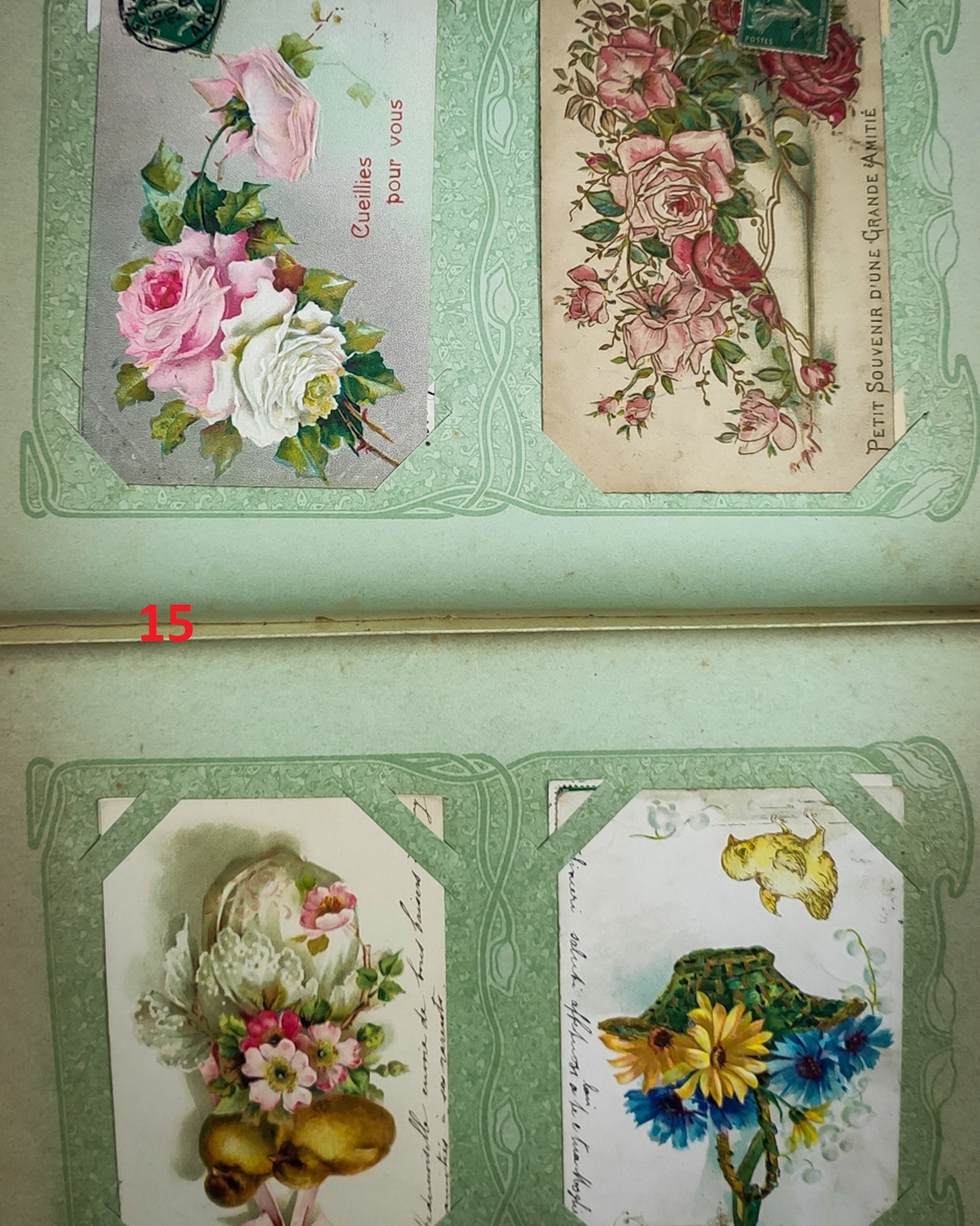 Set di quattro cartoline vintage primi 900